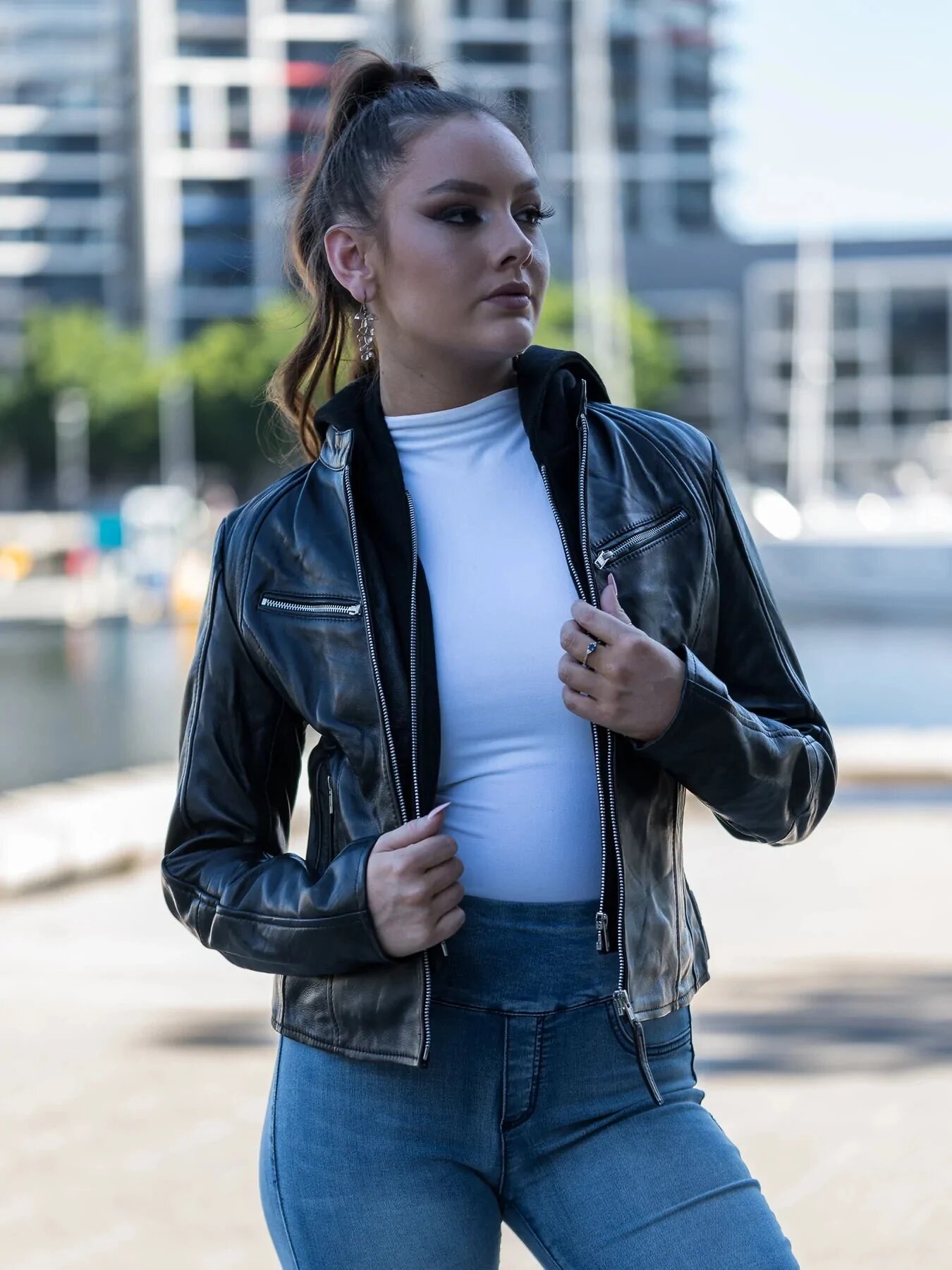 women leather jacket